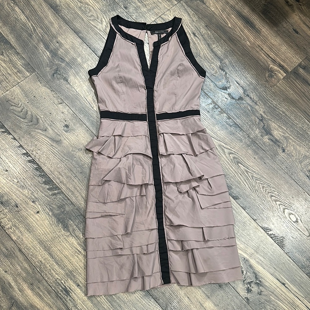 BCBGMaxazria Women's Aaron Layered Tiered Sleeveless Mini Sheath Dress Size 4